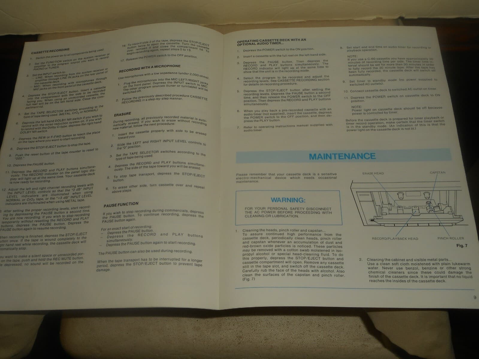 FISHER CR-127 Stereo Cassette Deck Operating Instructions Manual 1982 5