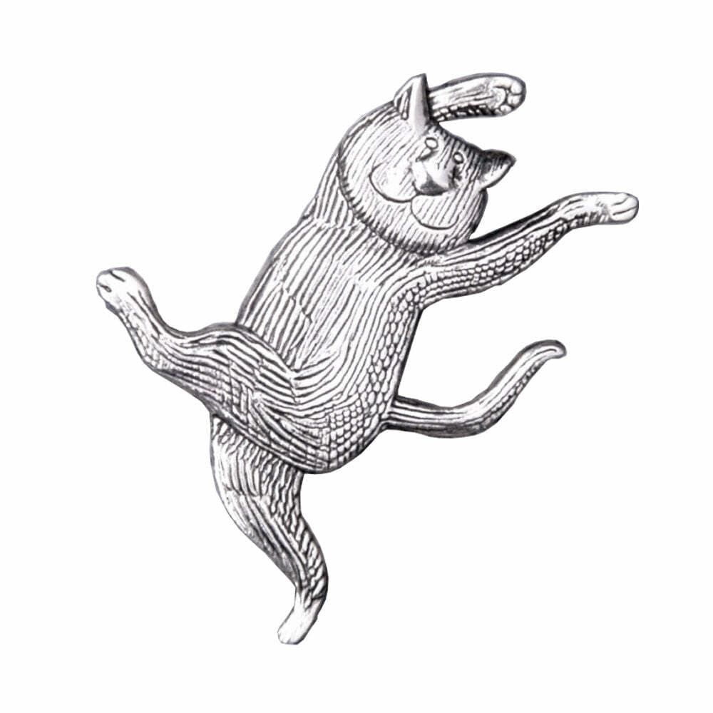 EDWARD GOREY SILVER JEWELRY - DANCING CAT PIN / BROOCH - LITERATURE ART 2
