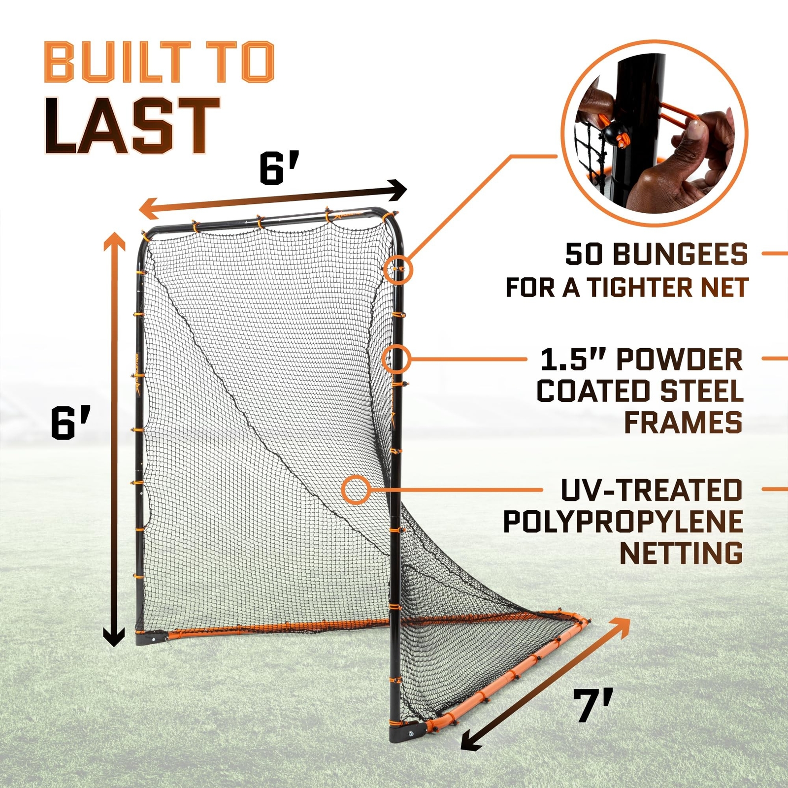 Lacrosse Goal Net Folding Lacrosse Net | Powder Coated Steel frame | UV Treat... 3