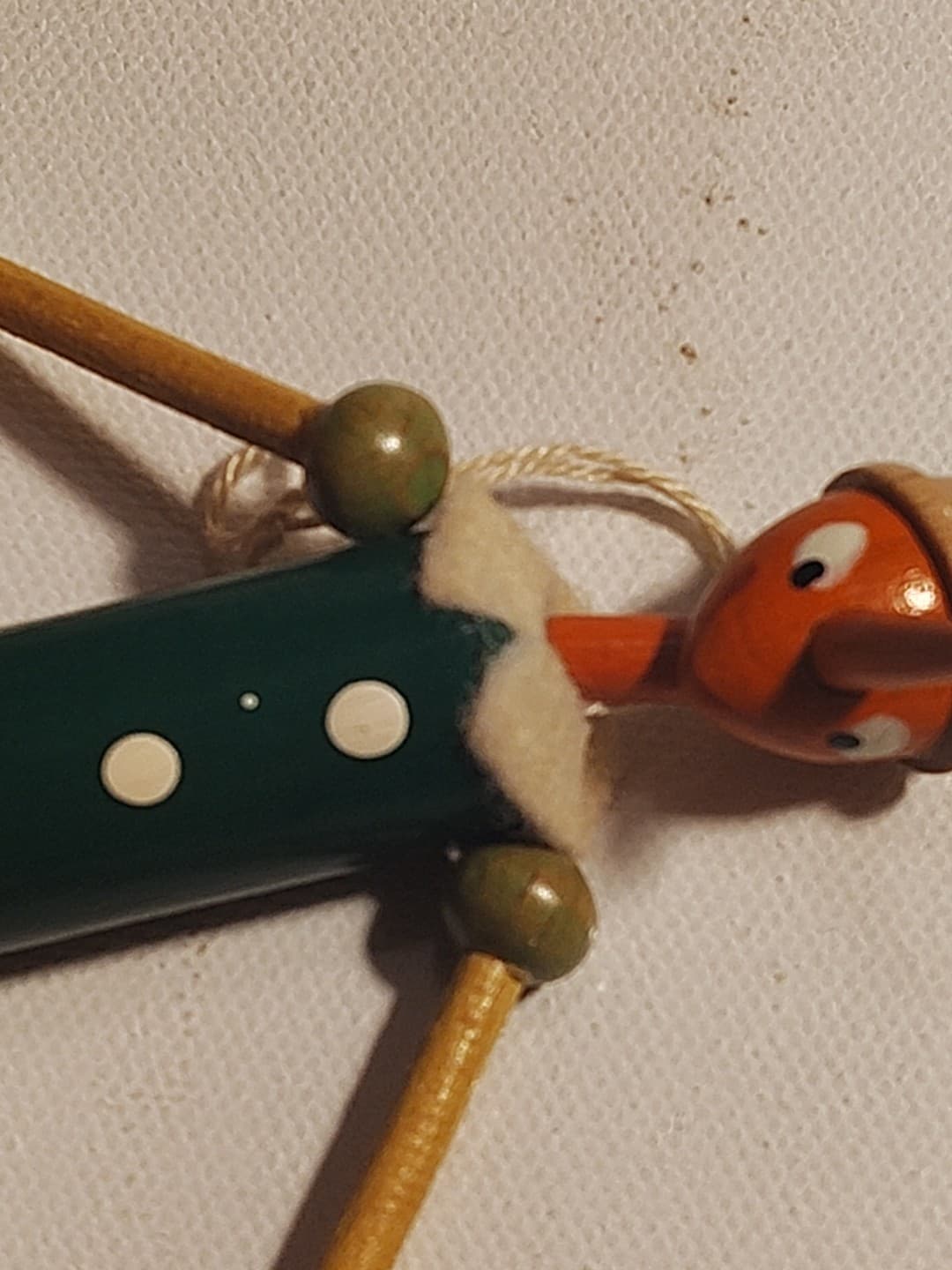 Vintage Pinocchio Wooden Doll Jointed Limbs Made in Italy 6" Tall Hand Painted 5