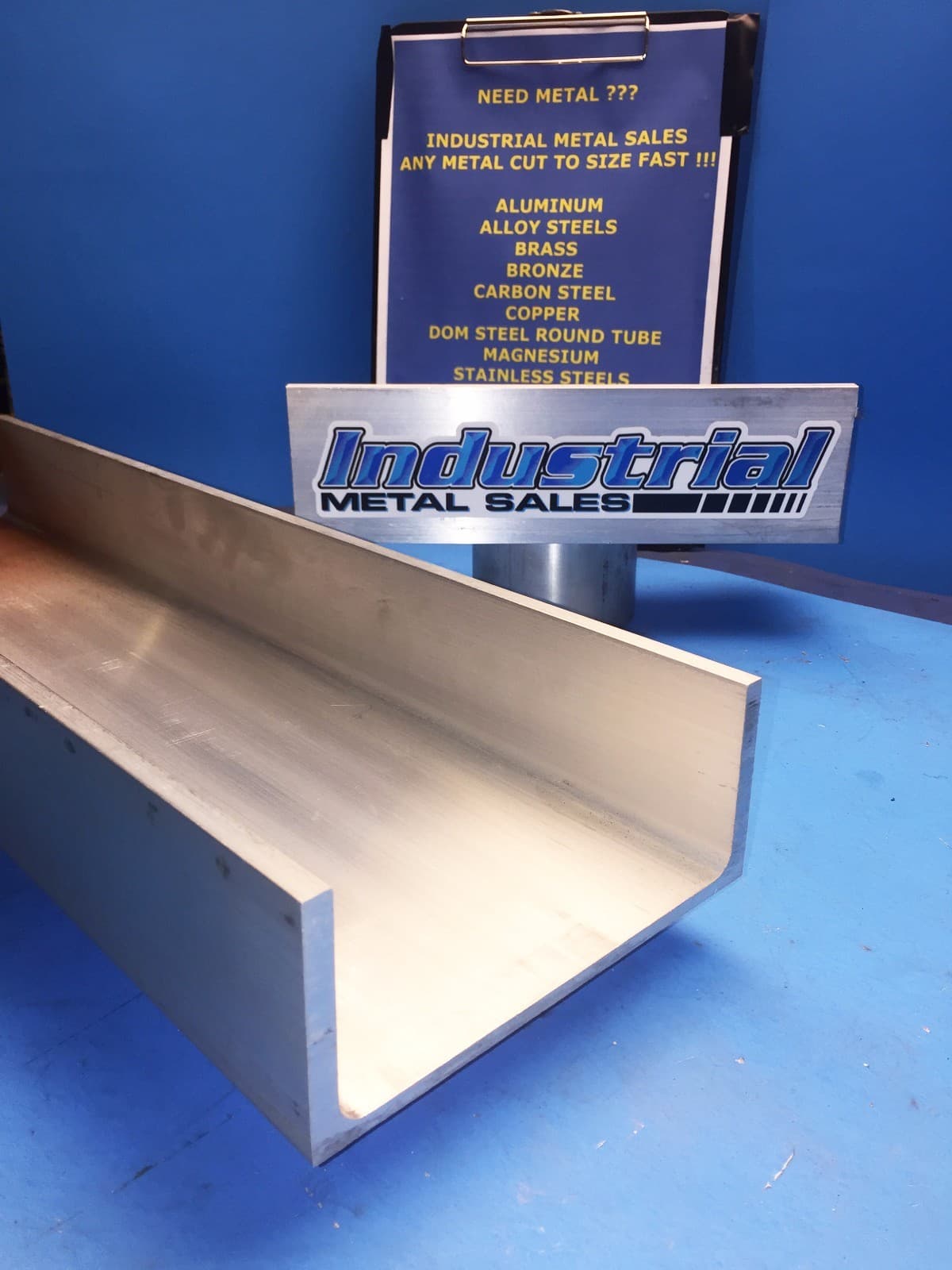 6061 T6 Aluminum Association Channel 6" x .210" x 3-1/4" x 12"-Long-- 6" Channel