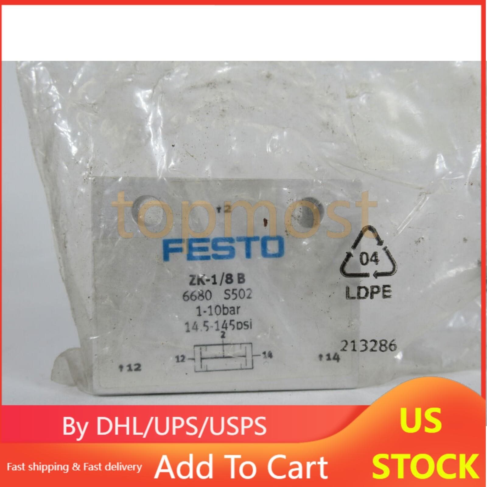 US FREE TAX New Festo ZK-1/8-B  6680 AND gate 4