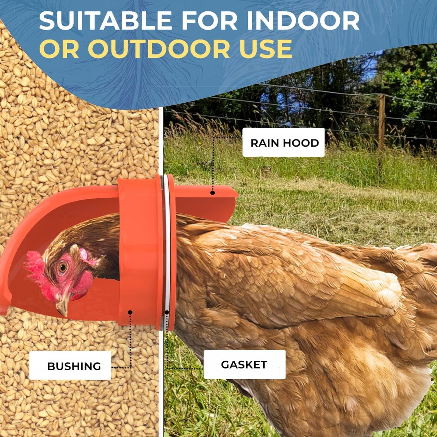 DIY Chicken Feeder 4 Port Automatic Chicken Feeders No Waste 4 port W/ Holesaw 3