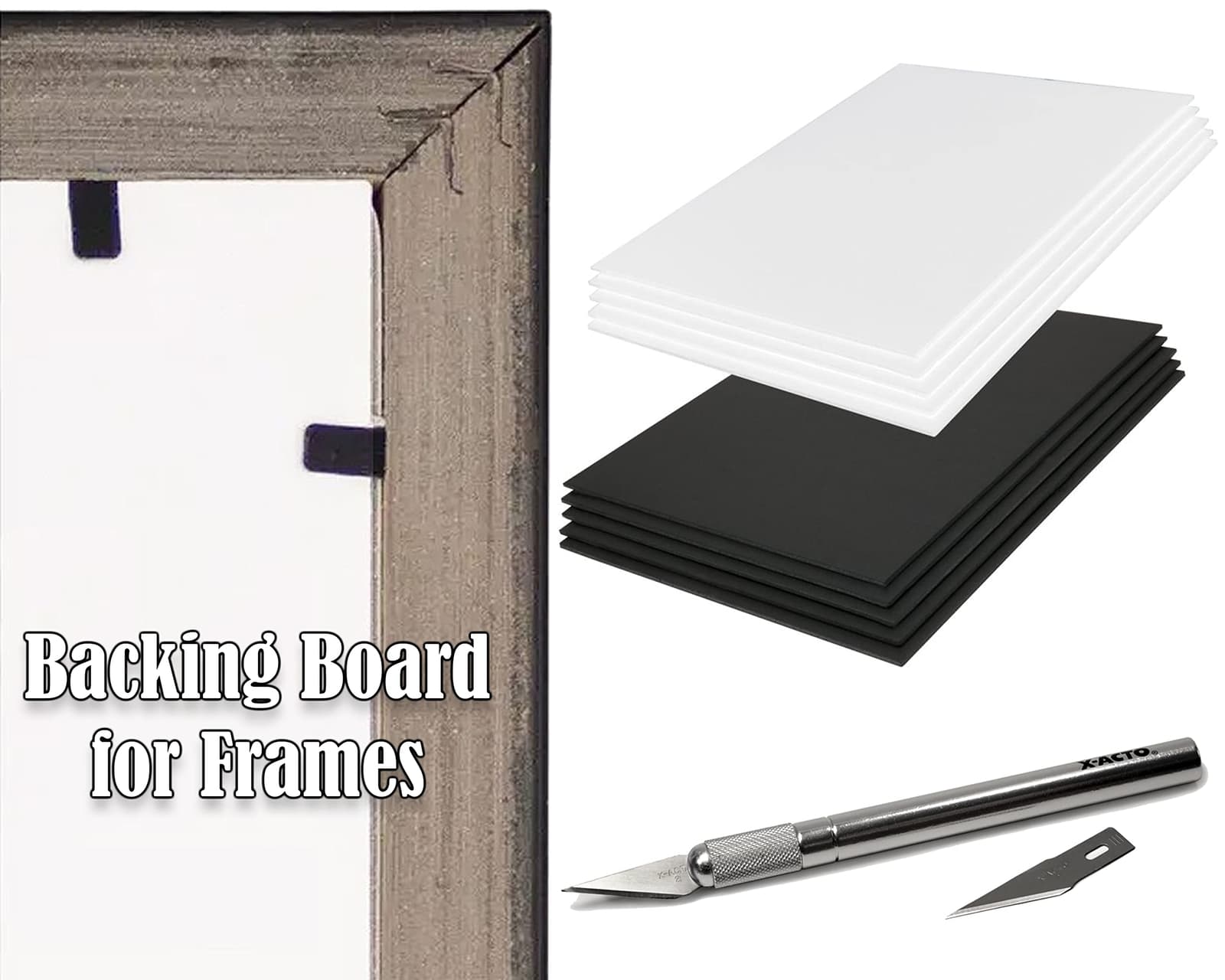 3/16" Black Foam Core Boards 11x14 16x20 20x30 24x36 30x40 32x40 Poster Backing 6