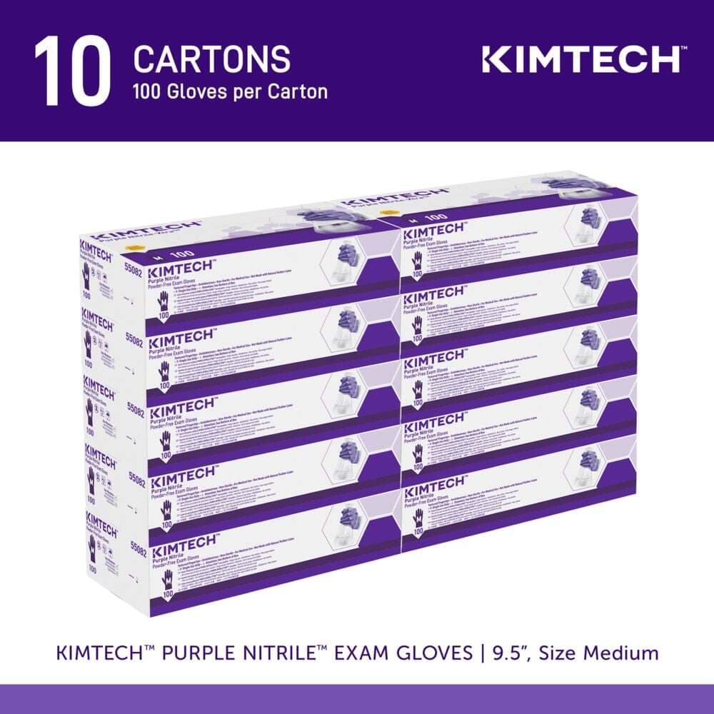 Kimtech 55082 Purple Nitrile, Nitrile Exam Gloves, 6 Mil Palm, Medium 2