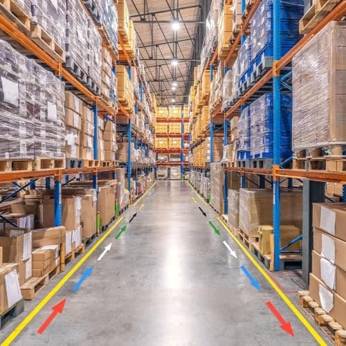 4-Pack Arrow Sticker, 12 x 4 Inch/ 300 x 90 mm PVC Waterproof Self-Adhesive Red 5