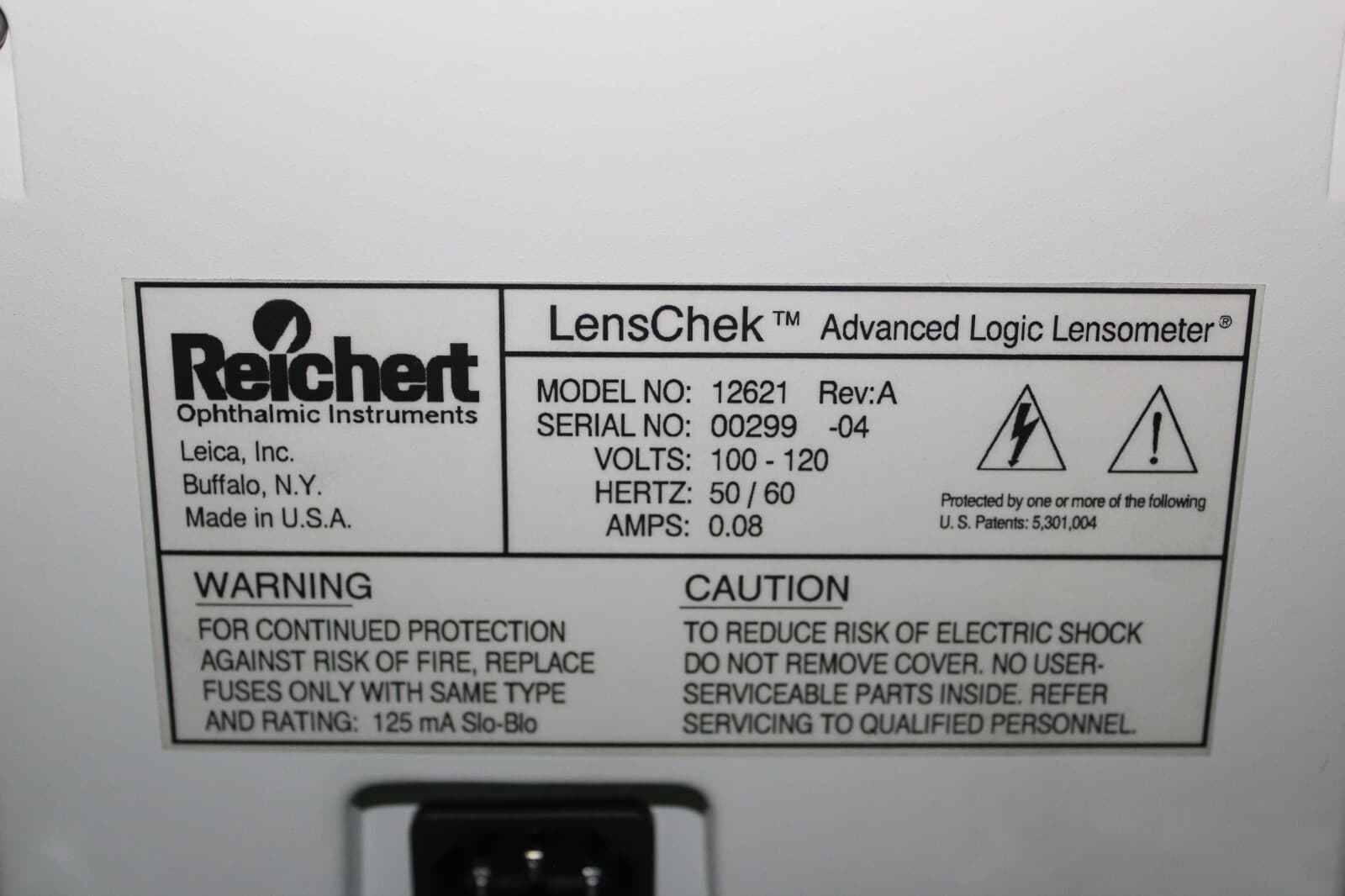 Reichert LensChek Advanced Logic Lensometer Ophthalmic Model 12621 Rev A 5