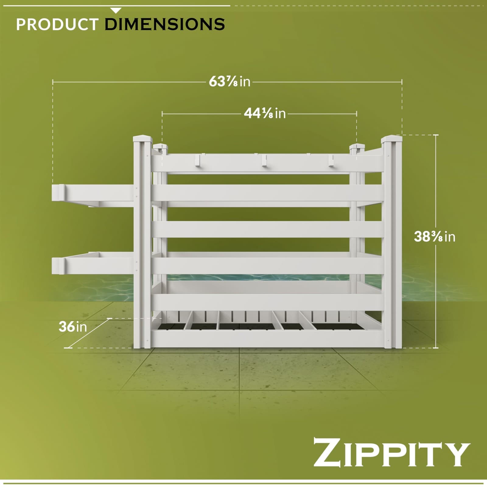 3.1ft H x 5.3ft W x 3ft L (1 Unit) Freestanding Zippity Pool Float Storage Or... 2