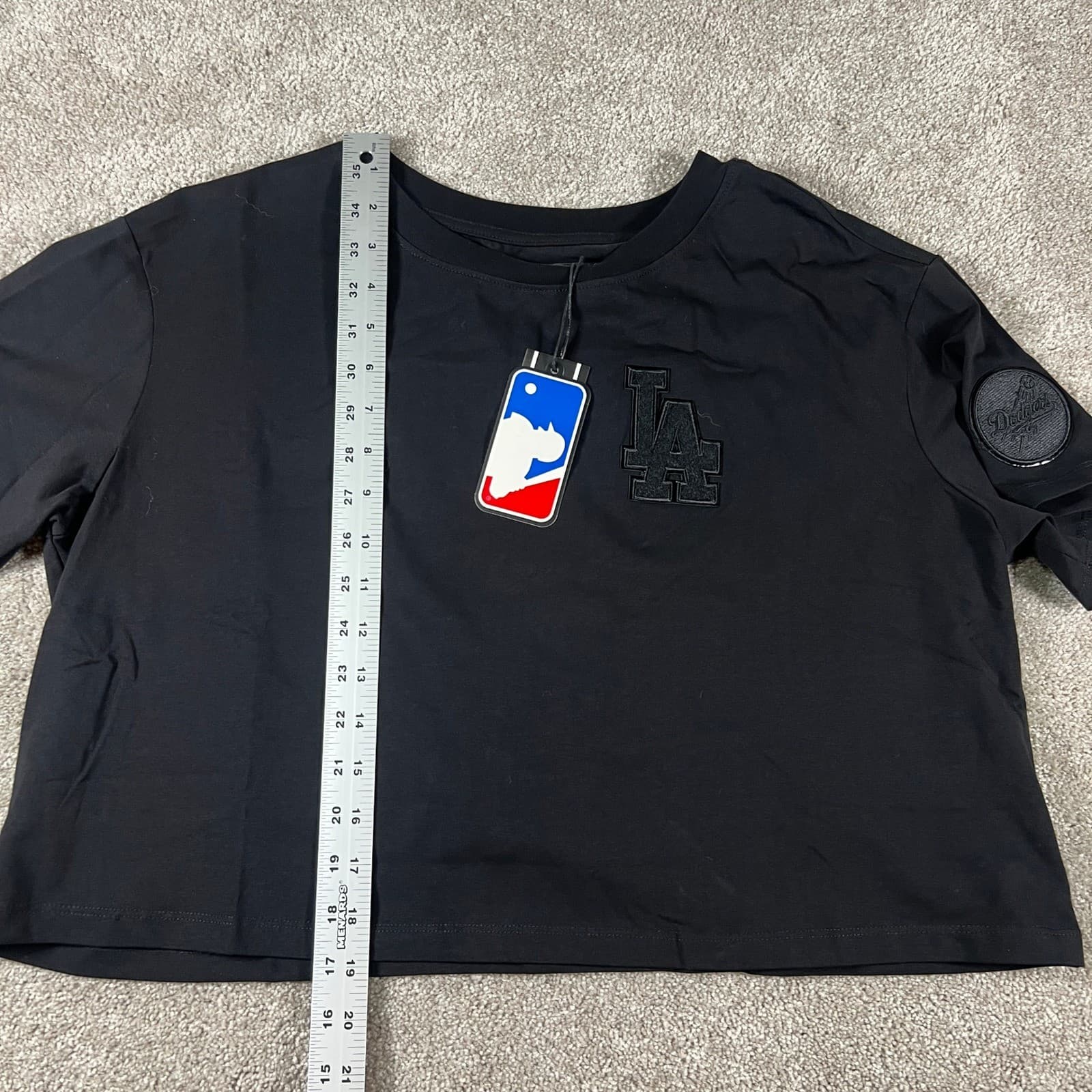 PRO STANDARD Los Angeles Dodgers Black LA Cropped T Shirt Women's Size Medium 6