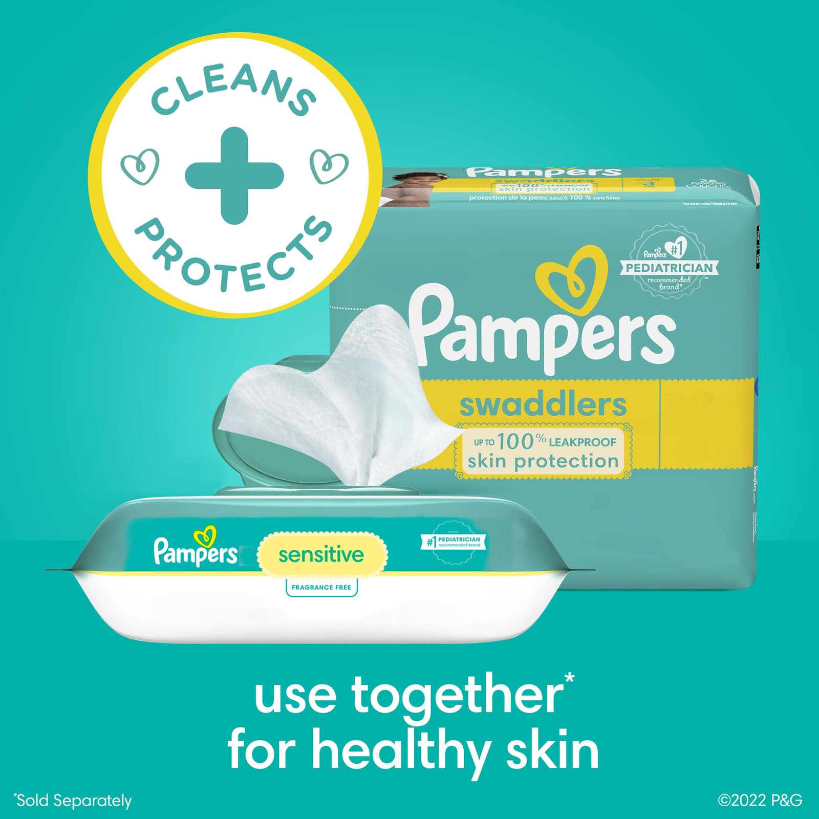 Pampers Sensitive Baby Wipes 168 Count Hypoallergenic Unscented Soft Wipes 6