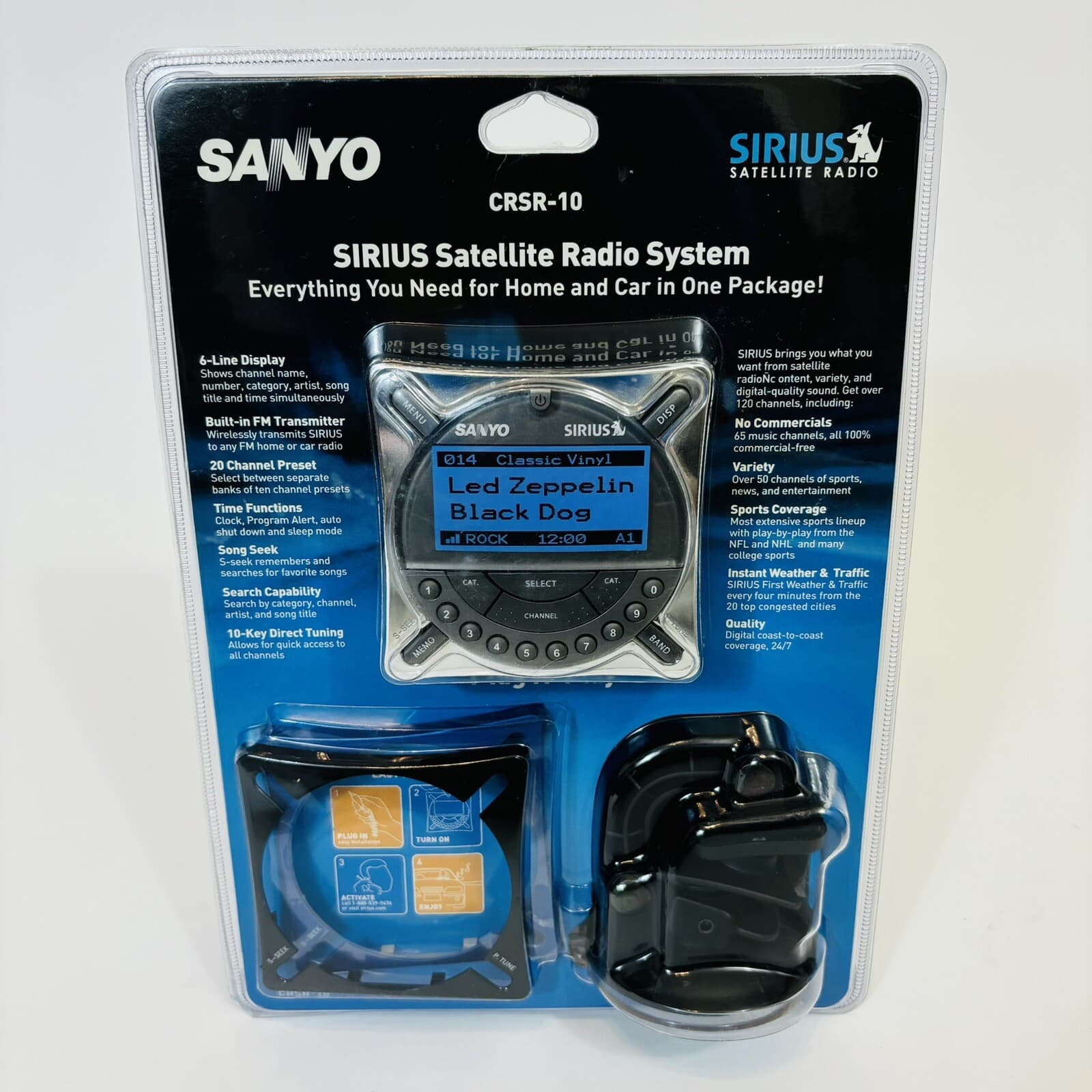 Sanyo Sirius Satellite Radio Receiver System CRSR-10 Plug N Play Brand New