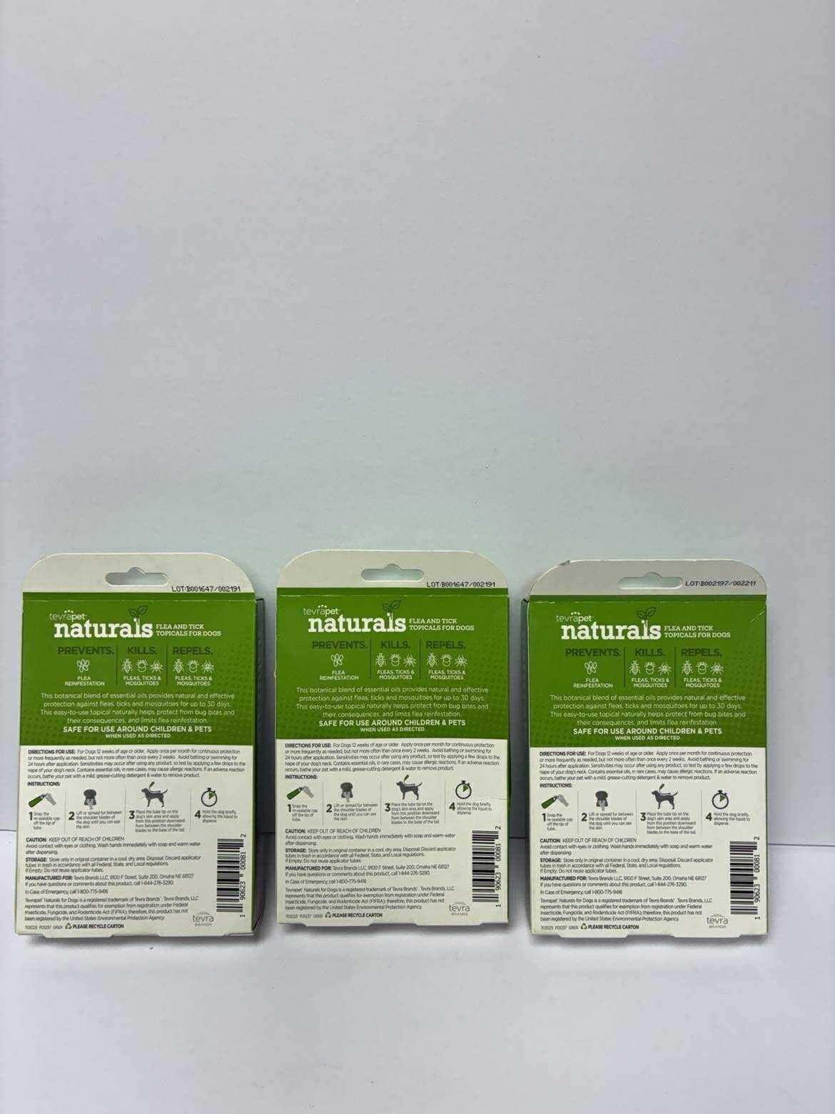 3X TevraPet Naturals Flea & Tick Topicals for Dogs over 40 lbs, 3 doses 2