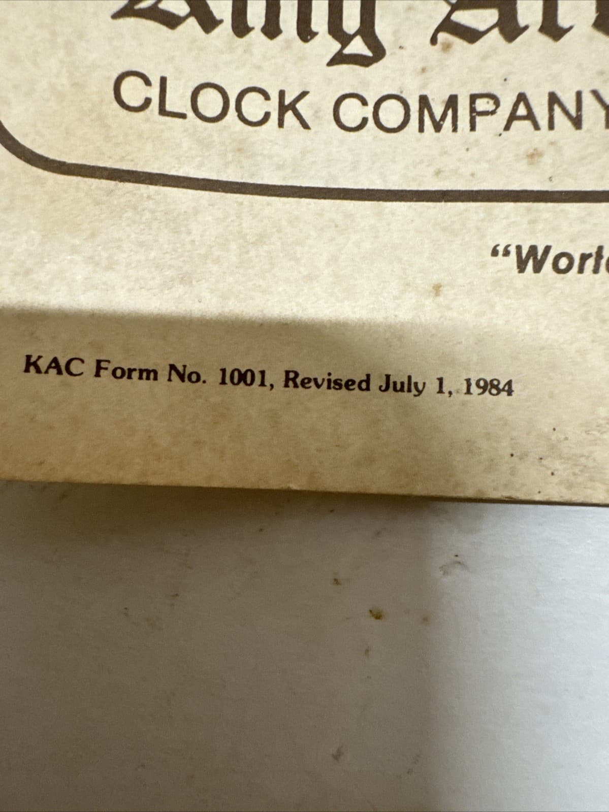 King Arthur Vintage Grandfather Clock  operating instructions manuel Movement 5