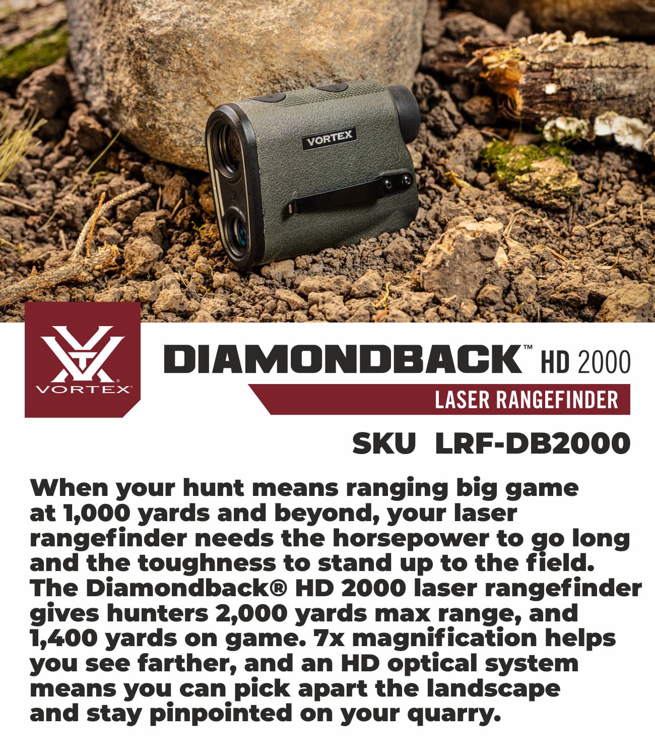 Vortex Optics Diamondback HD 2000 Laser Rangefinder with Free Hat Bundle 2