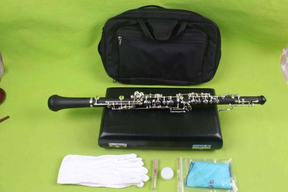 Yinfente Oboe C key Ebonite Wood Silver Plated 3rd Octave left F with case Bag