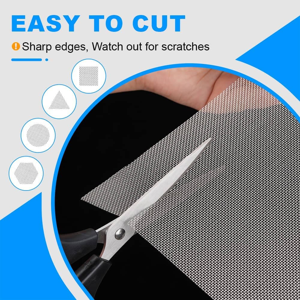 6 Pack 12×8 Inch 304 Stainless Steel Wire Mesh Screen 20 Mesh 1mm Hole Filter 2