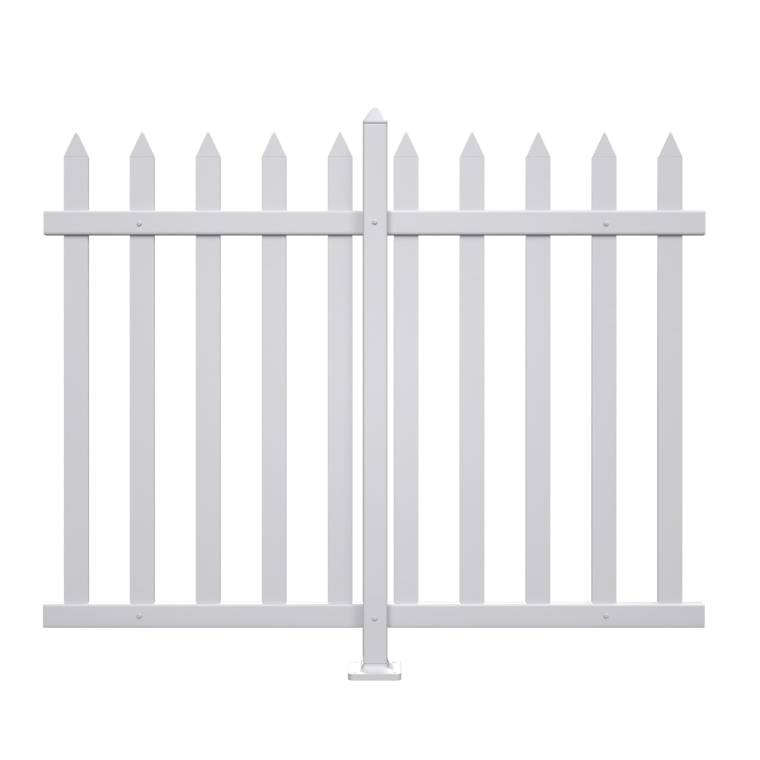 Vinyl Picket Fence PVC Panel White 84''Wx30''H Yard Garden Straight 20 Pickets N 4