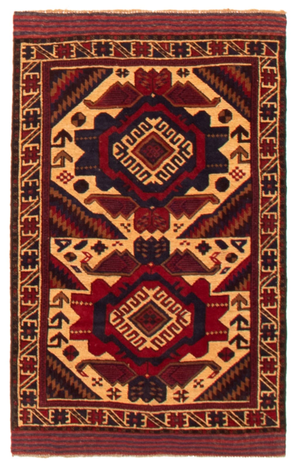 Hand Knotted Area Rug 2'10" x 4'8" Traditional Oriental Wool Carpet