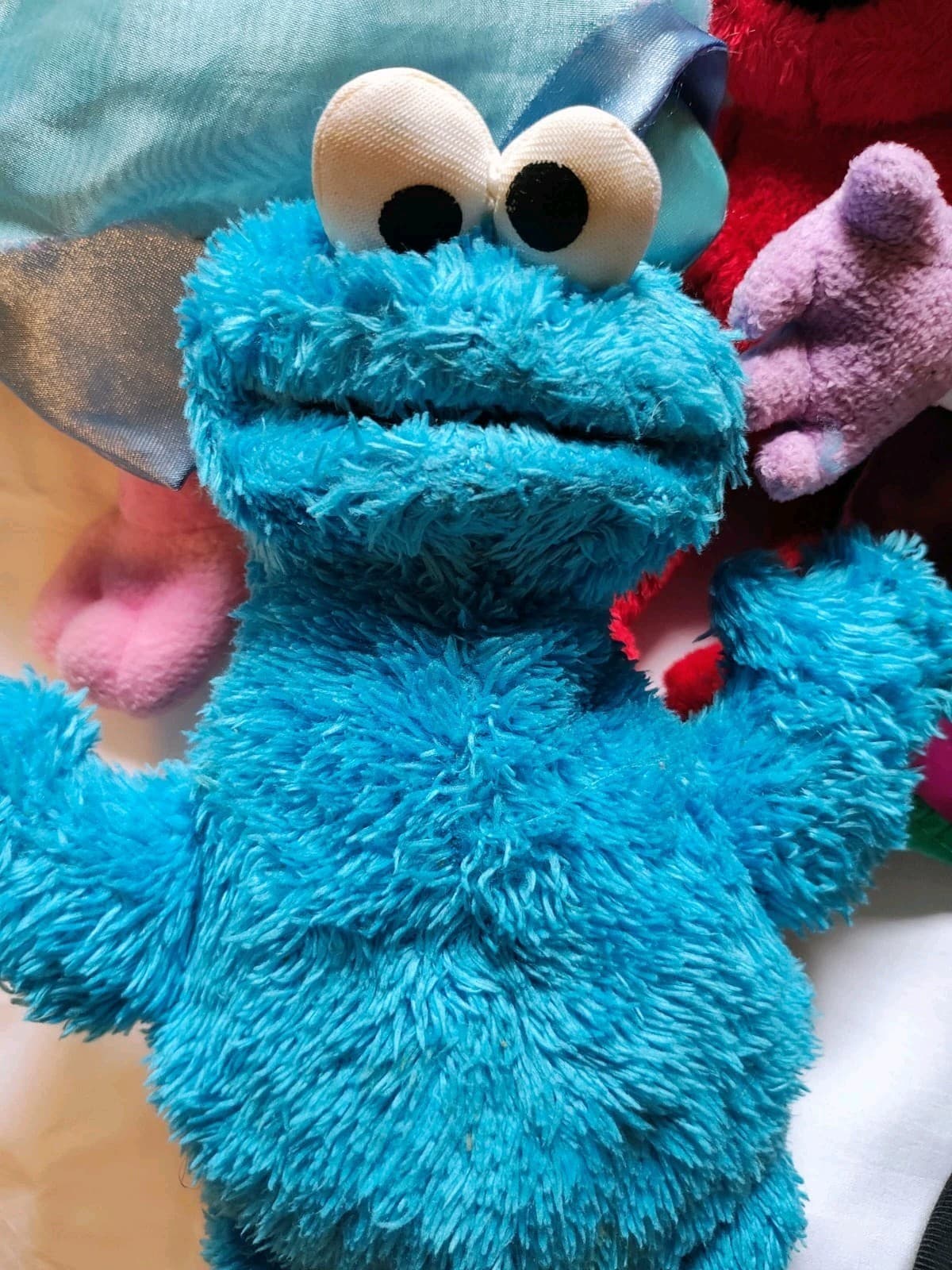 Vintage Lot Sesame Street Plush: Super Grover Elmo Zoe Big Bird Cookie Monster 4