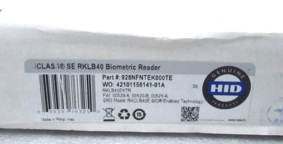 HID iCLASS SE RKLB40 Biometric Reader 928NFNTEK000TE [CTSL]