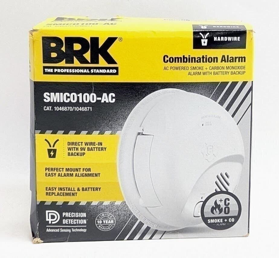 First Alert BRK SMICO100-AC Interconnect Hardwire Smoke & Carbon Monoxide Alarm