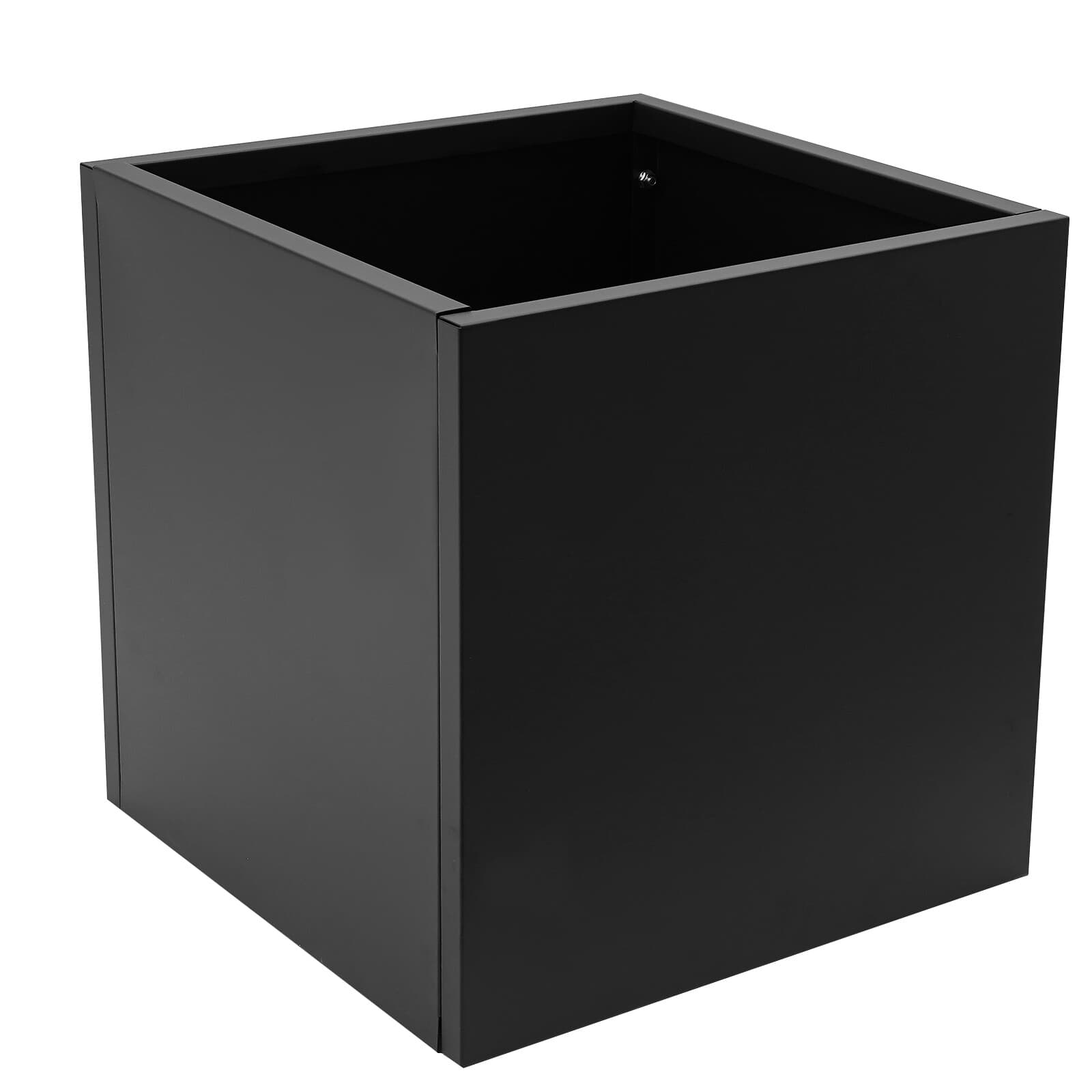 20-inch Cube Metal Steel Garden Deck Planter Box Square Black Yard Flower Pot 6