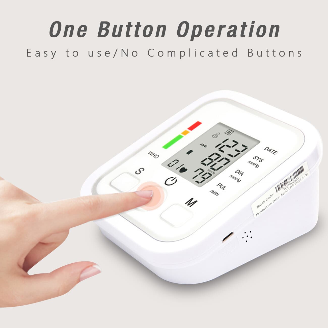 Automatic Upper Arm Blood Pressure Monitor Pulse Meter BP Machine Voice Talking 6