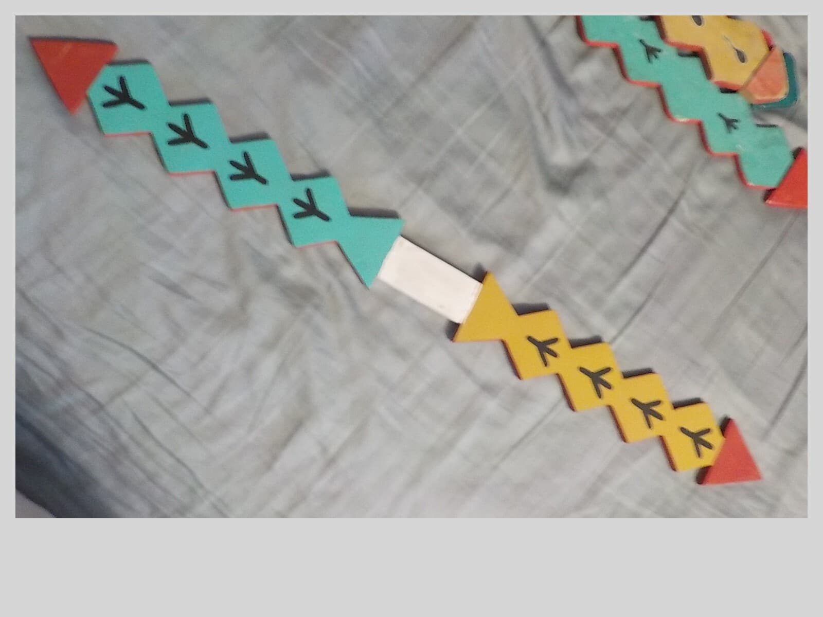 VINTAGE HOPI DANCE WAND LIGHTNING STICK  26" X 2.5" Myron Sekakuku 2