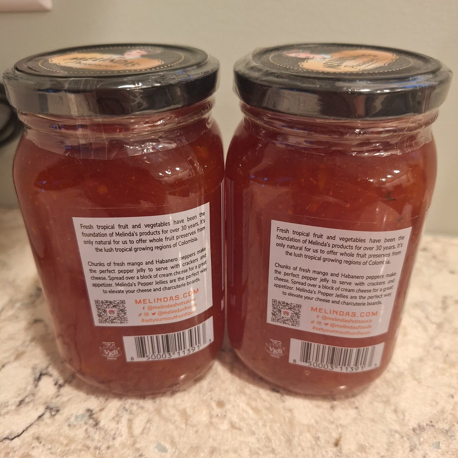 2 x Melinda's Whole Fruit Preserves MANGO HABANERO PEPPER Jelly Jam 10/2026 NEW  3