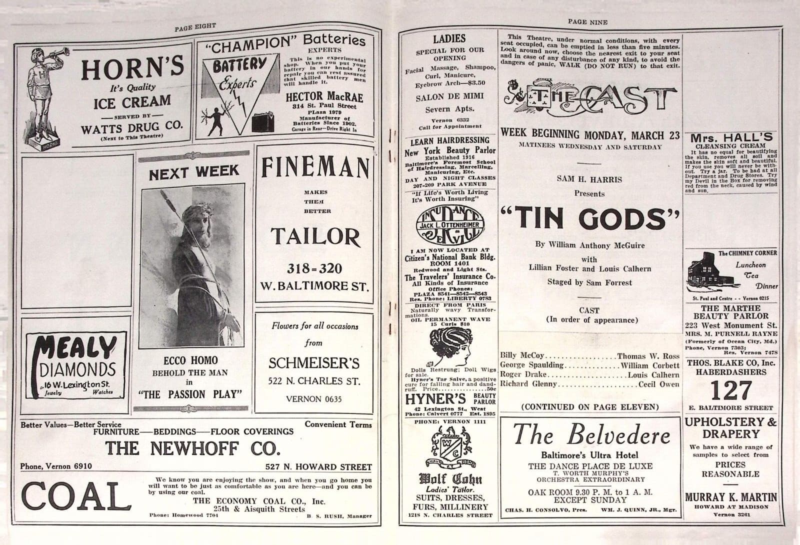 1924-25 Season Program Ford's Theater Program John T Ford Founder BALTIMORE MD 6