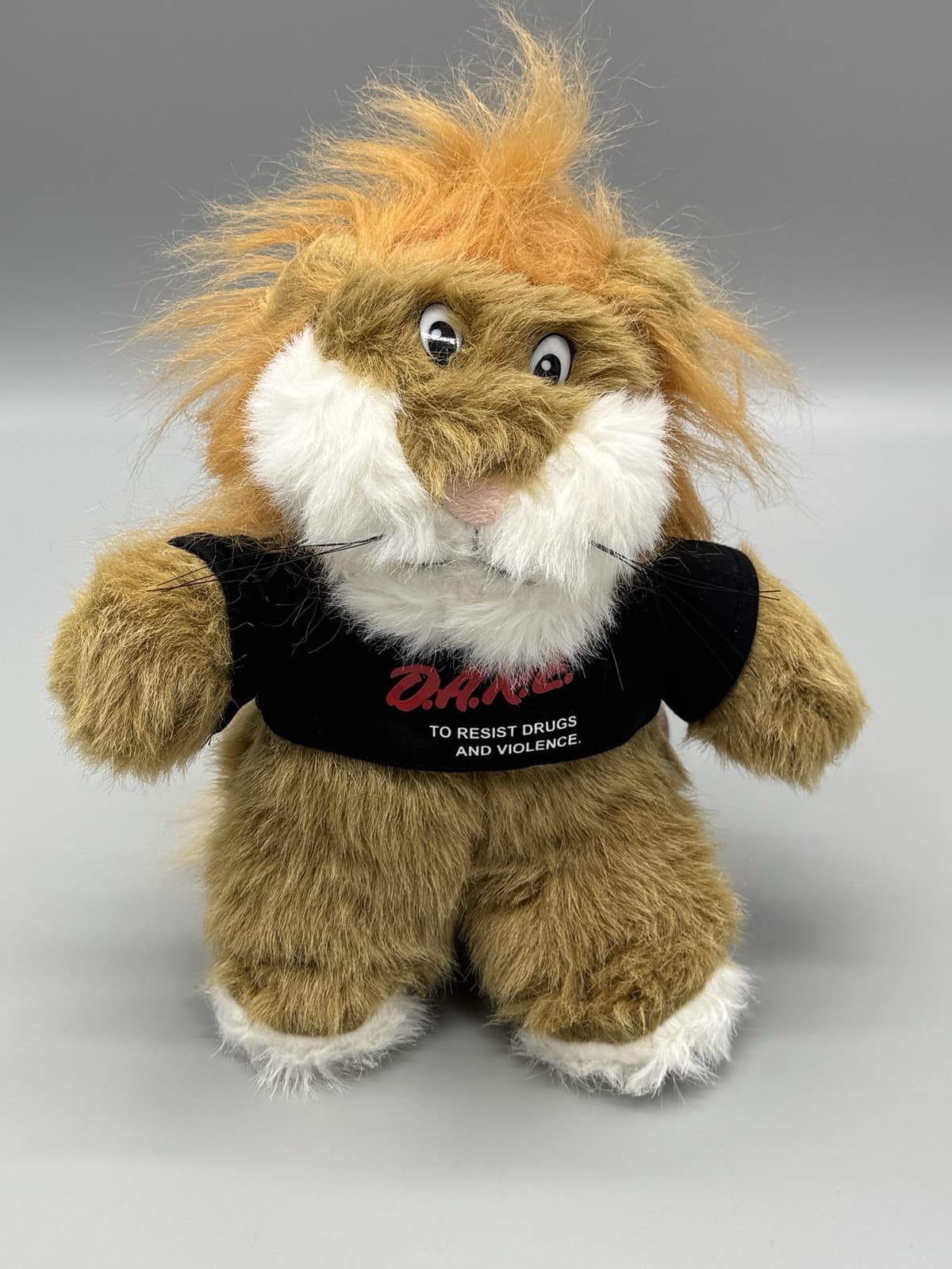 DARREN THE LION Dare Stuffed Animal D.A.R.E. Plush 10” Vintage
