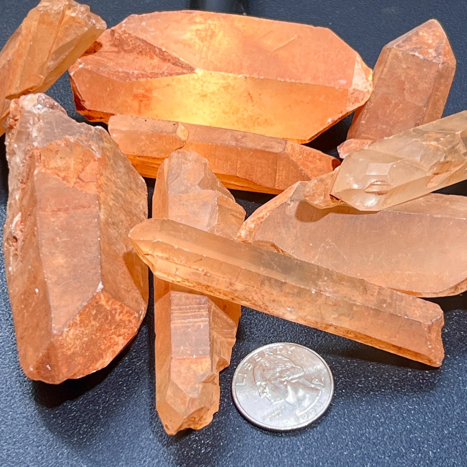 Large Tangerine Quartz Crystal Rough Raw Points (By The Piece or Pound) 2