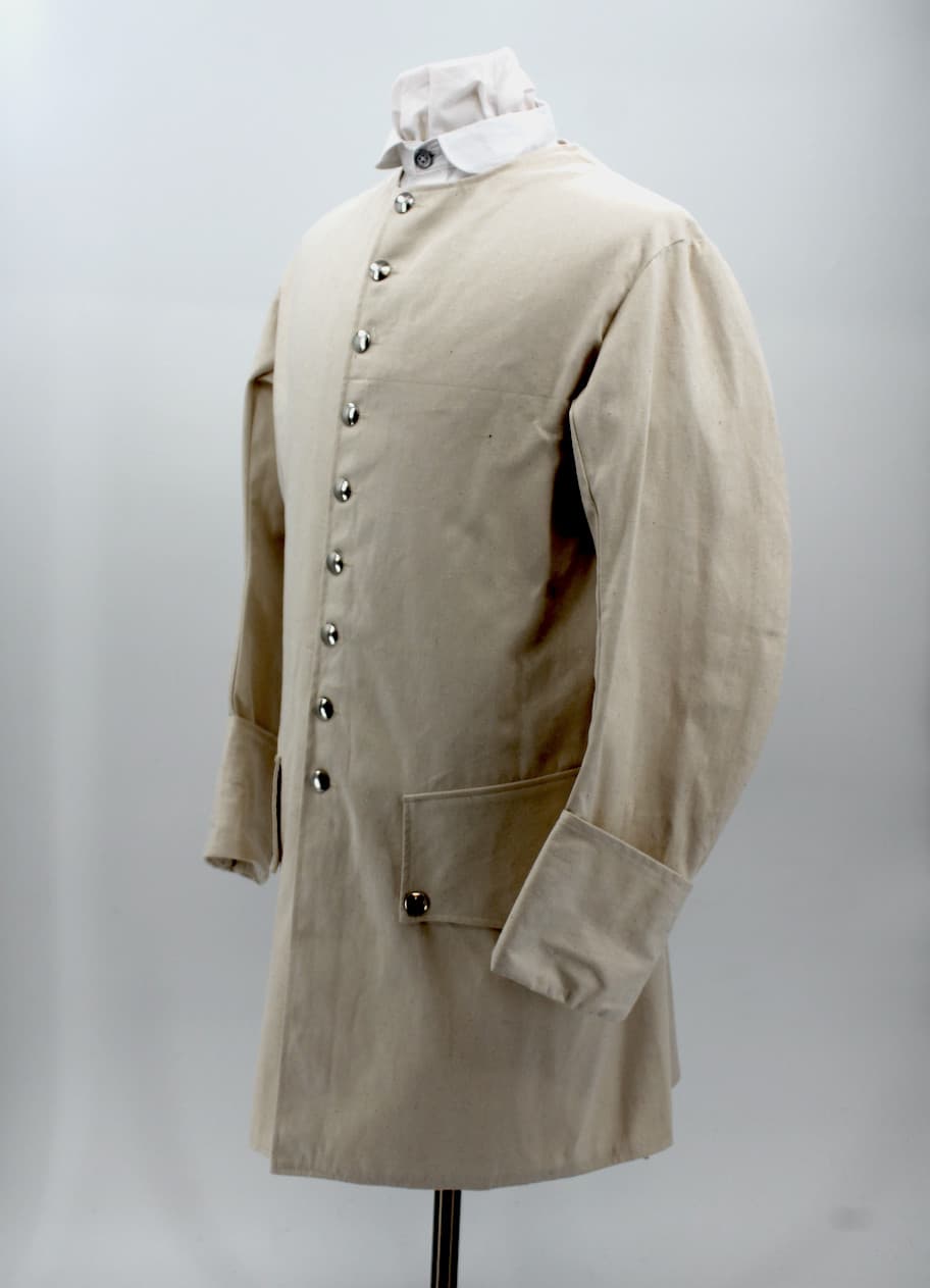 Colonial Period Osnaburg Sleeved Waistcoat - F&I, Revolutionary War - Size 42 2