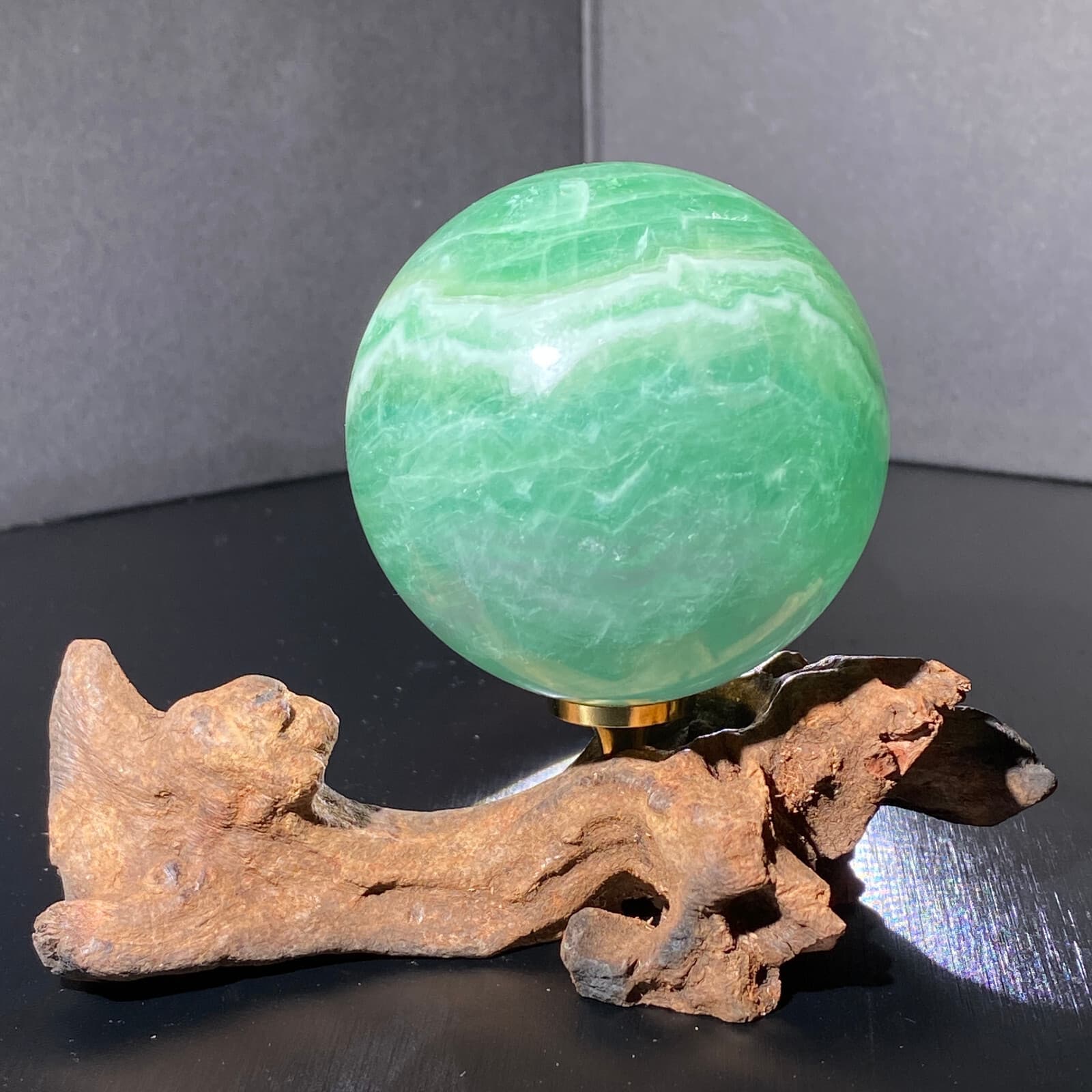 392g Natural fluorite ball quartz crystal Sphere Reiki energy healing 3