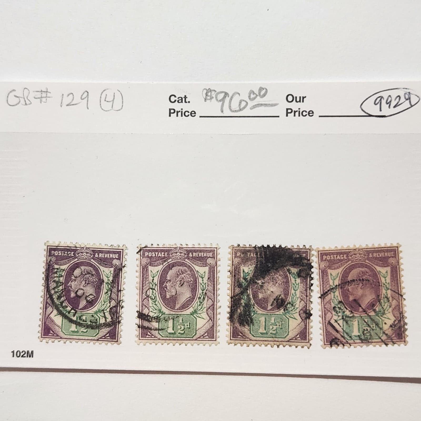 Great Britain #129 (4) - CV $96 - Lot #9929