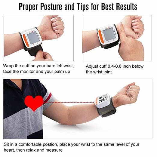 Automatic Wrist Blood Pressure Monitor BP Cuff Gauge Heart Rate Machine Tester 3