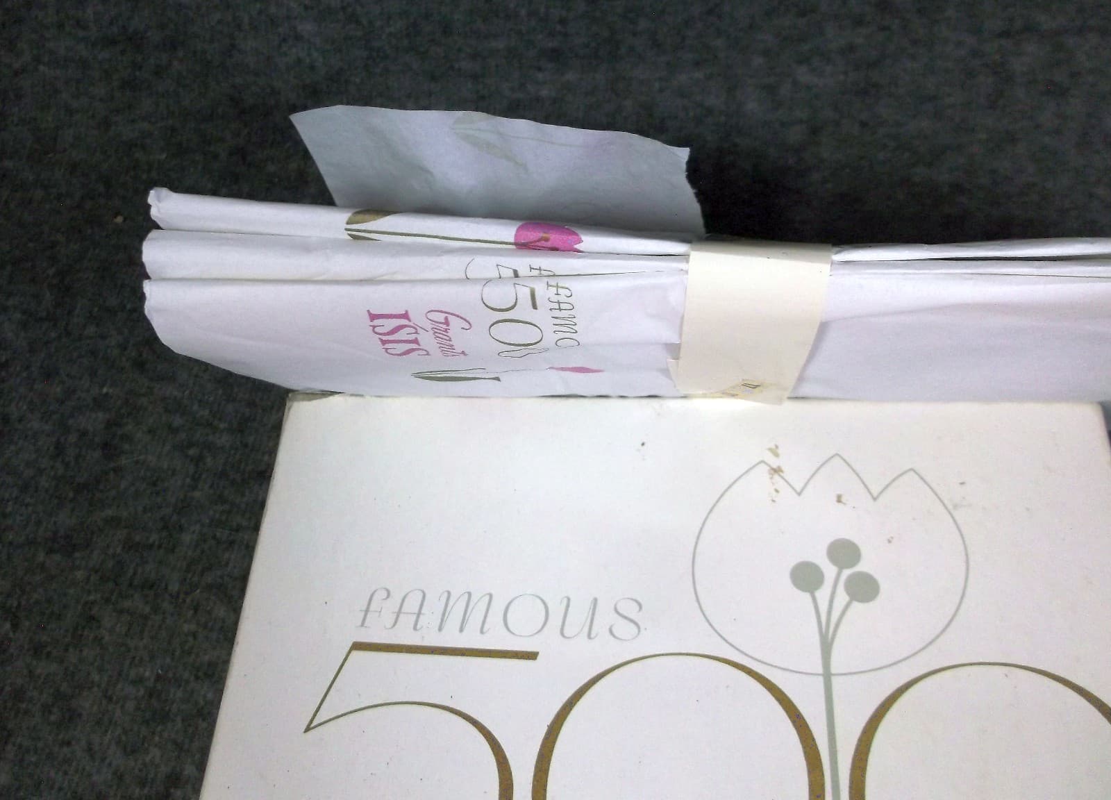 CLEAN VINTAGE BOX WITH 3 NEW GRANTS ISIS FAMOUS 500 STOCKINGS MEDIUM BEIGE 2