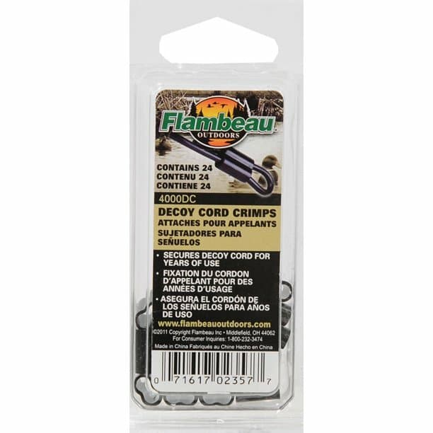 Flambeau Outdoors Floating Duck Decoy Cord Crimps 24 pack MPN 40000DC-1 NIB