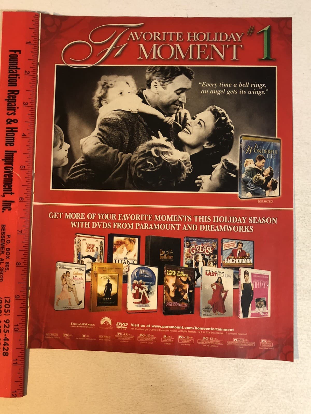 It’s A Wonderful Life Movie Print Ad Pinup Vintage Jimmy Stewart Donna Reed 2