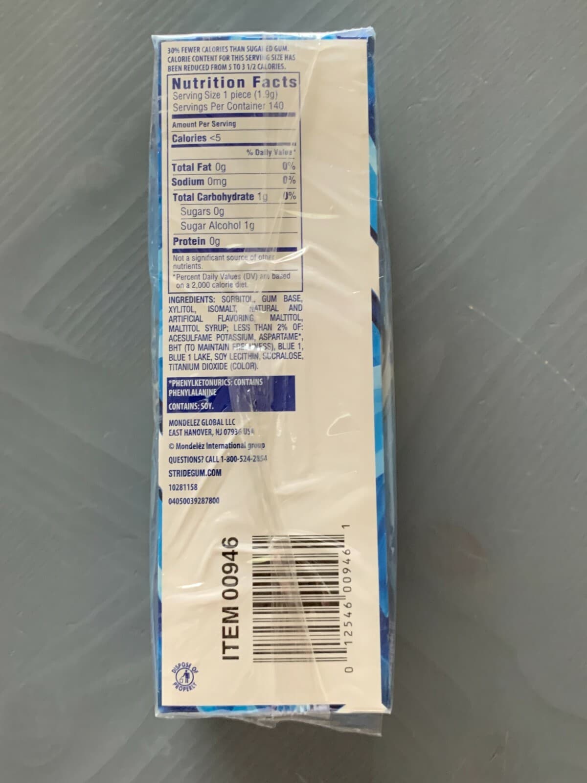 10 PACKS STRIDE PEPPERMINT CRUNCH REACTORS GUM DISCONTINUED COLLECTORS - BB 7/19 2