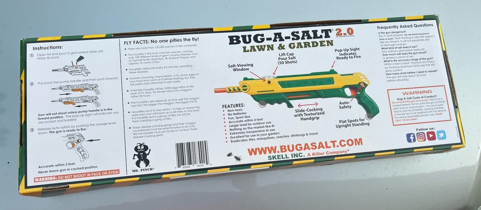 Brand New Bug-A-Salt Lawn and Garden Original Non-Toxic Salt Gun Higher Powered 4