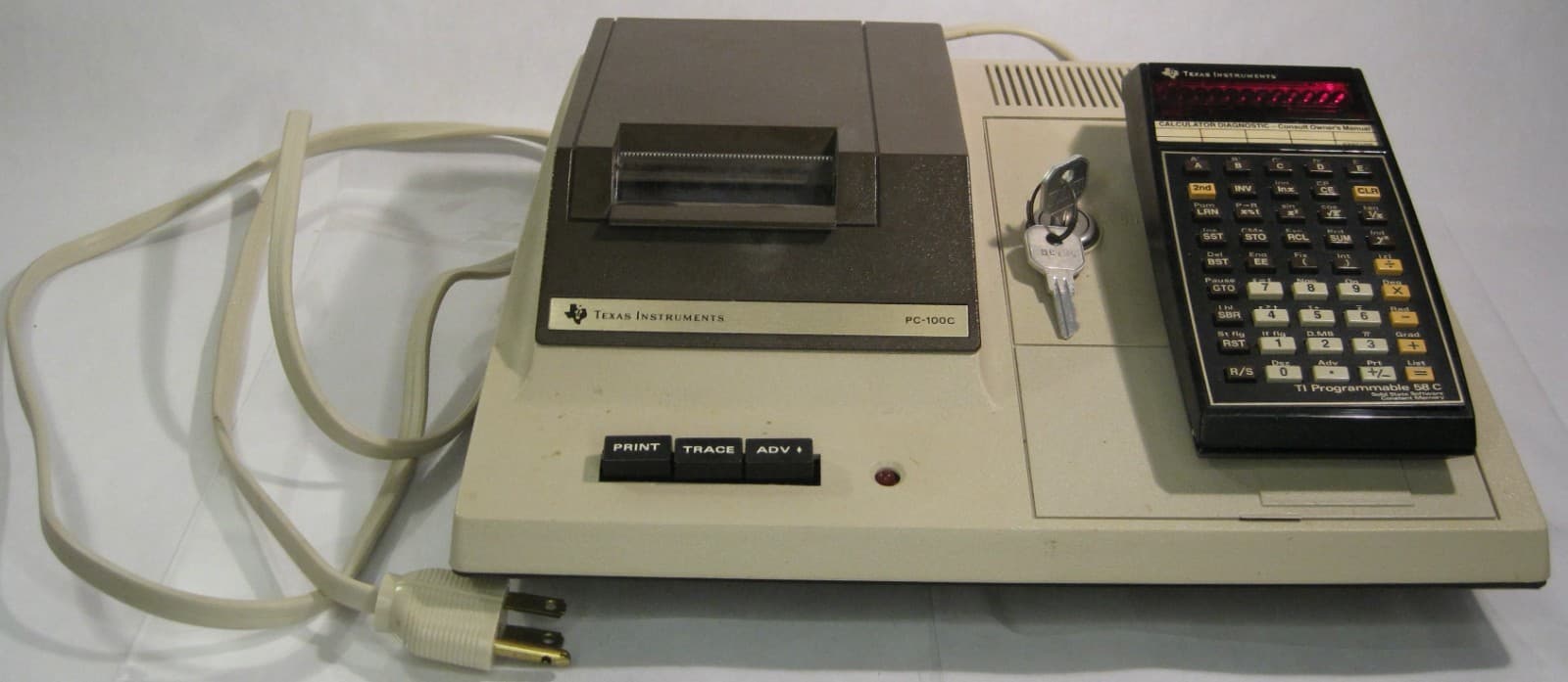 Texas Instruments Vintage TI Programmable 58 C Calculator & PC-100C Printer