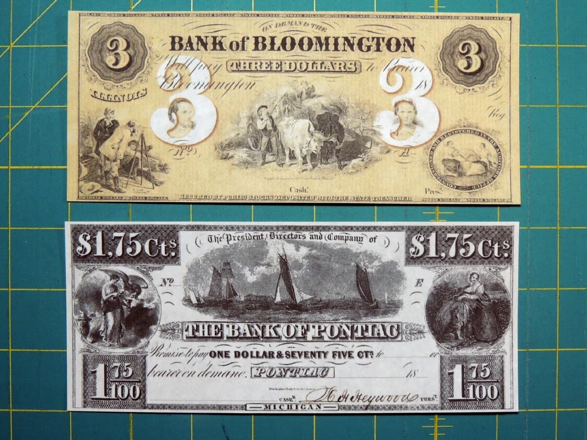 Reproduction Obsolete Bank Notes: Various Odd Denominations 6 Note Set 4
