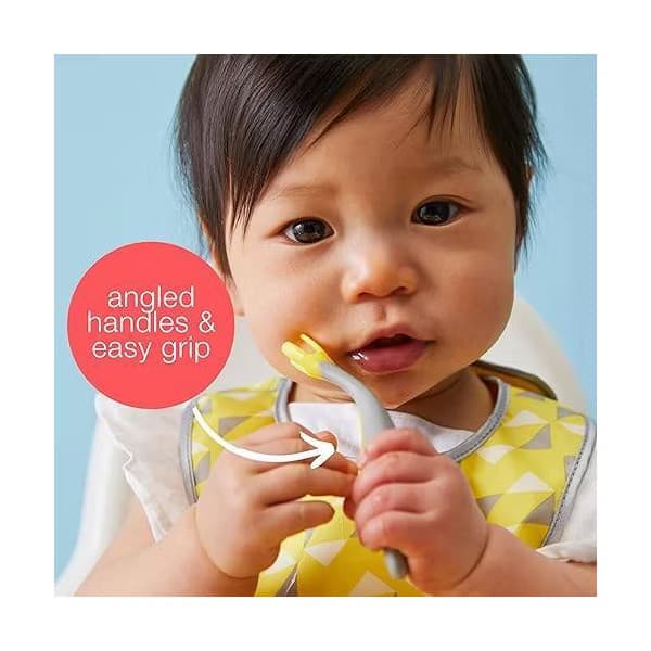 b.box Toddler Cutlery Set Case Patented FLORK Flower Fork Easy-Grip Large Spoon 3