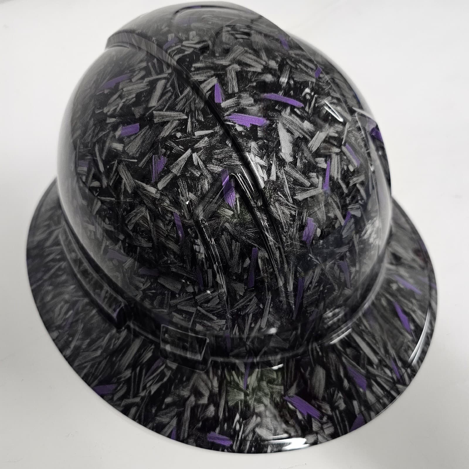 full brim hard hat custom hydro dipped IN FORGED CARBON FIBER PLUM CRAZY PURPLE 4