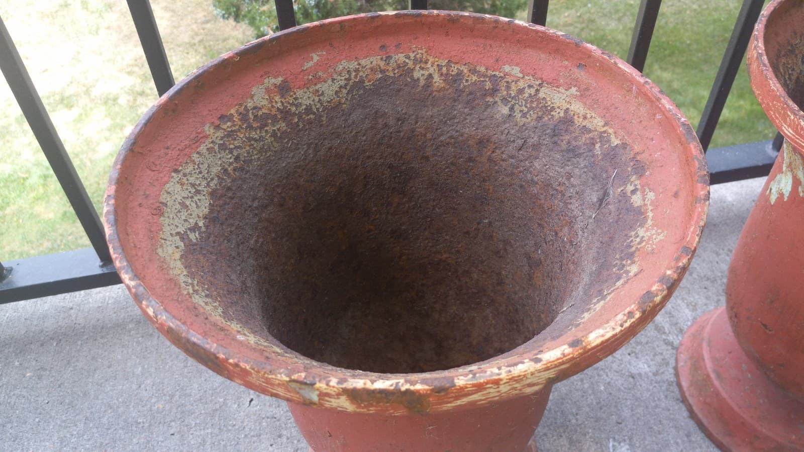 ANTIQUE 1800S CAST IRON GARDEN FLOWER PLANTER URN PEDESTAL MORBID McCALL FUNERAL 2