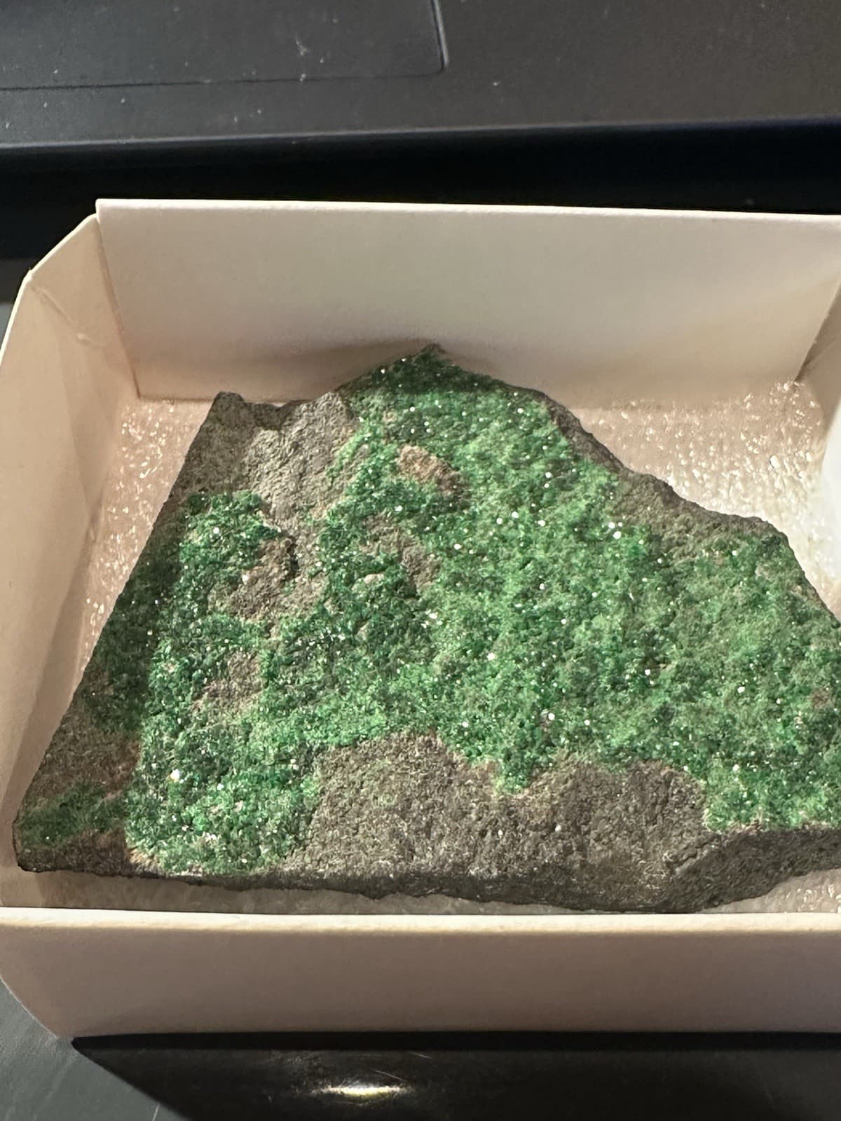 84g 2.5"x2" RARE Green Uvarovite Garnet Crystals on Matrix Mineral Specimen 3