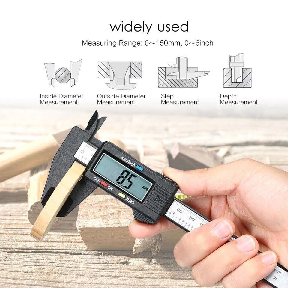 Digital Caliper 6" 150mm Micrometer LCD Gauge Vernier Electronic Measuring Ruler 6