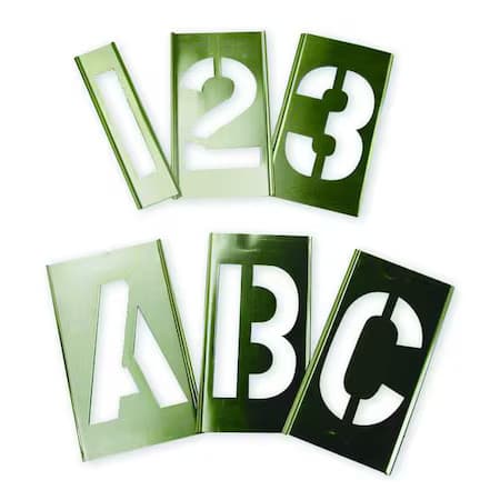 Stencil, Combination Set, Letters And Numbers, 3 In Character Height, Not
