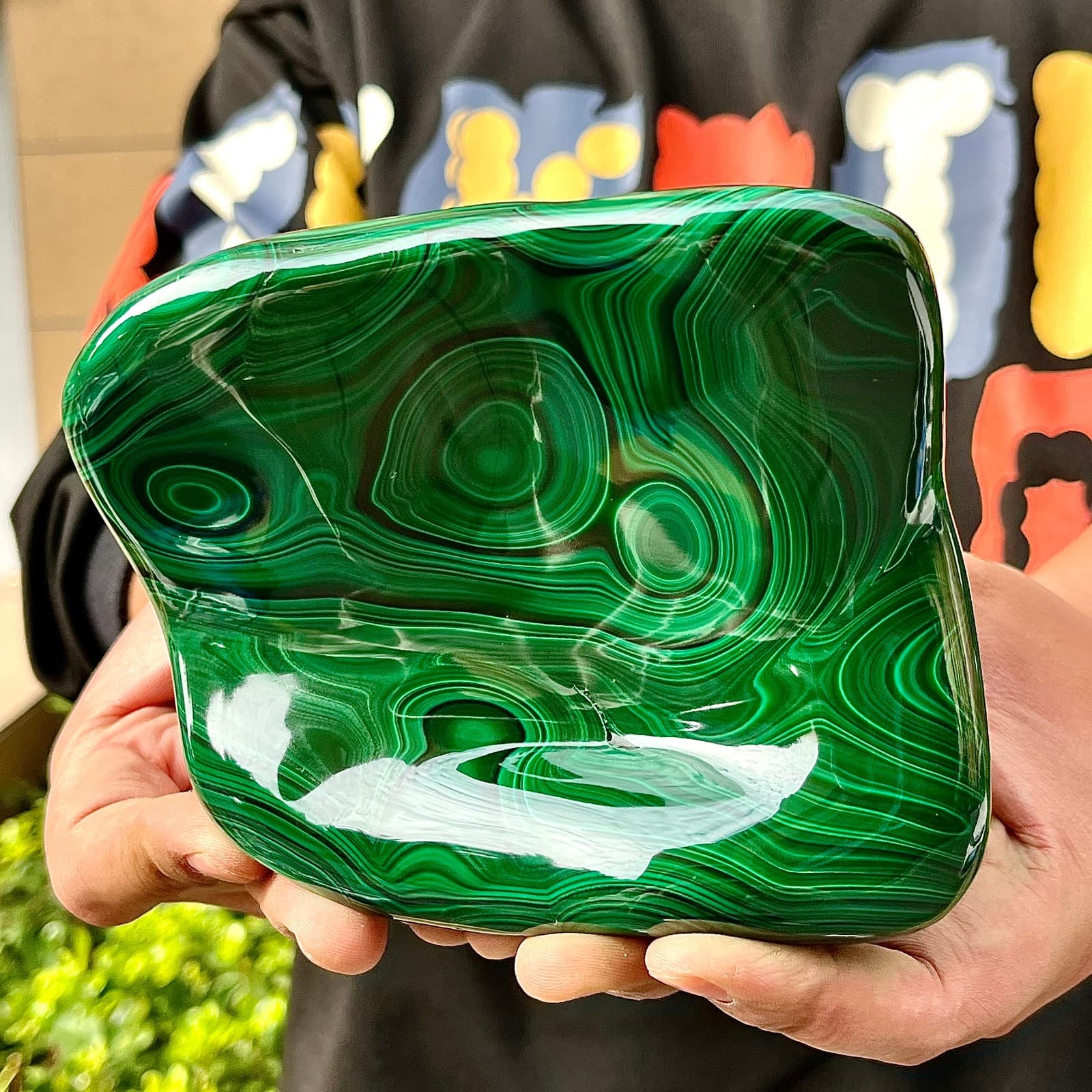 4.2LB Natural glossy Malachite transparent cluster rough mineral sample 4